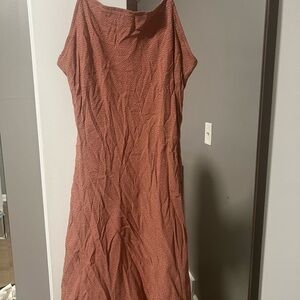 Abercrombie & Fitch Rust Red Dress with Tiny Dot Print